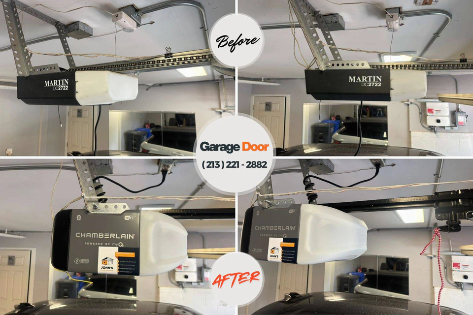 Before and after: garage door repair Nashville, TN
